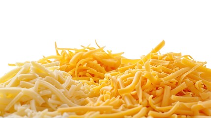 Fototapeta premium Heap of shredded cheese types cascading down