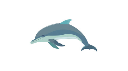 Obraz premium Illustration of a dolphin swimming. Perfect for educational materials, ocean-themed designs, or aquatic life studies. Isolated on transparent background.