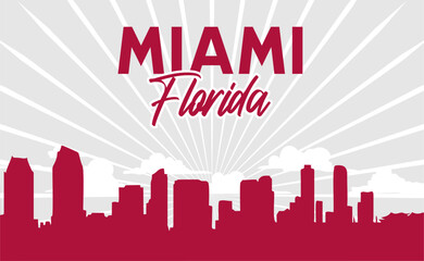 Fototapeta premium Miami Florida with beautiful sky background