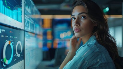 Strategic Analysis: Financial Data Team in Focused Discussion, Modern Office Environment