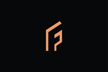 F letter lineart iconic modern logo, letter F negative space logo, letter F finance company logo