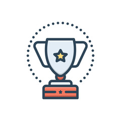 Color illustration icon for triumph