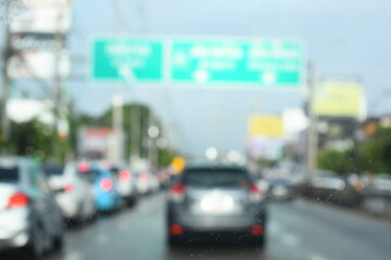 traffic jam in the city, blurred image