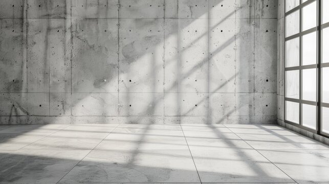 New apartment featuring aerated concrete block wall with sloped design and empty space