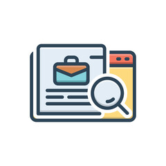 Color illustration icon for online job