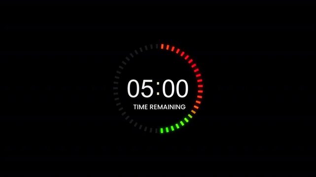 10 second countdown timer animation, stylish ten second countdown animation on black background.