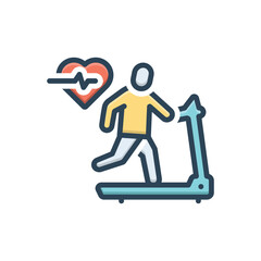 Color illustration icon for cardio