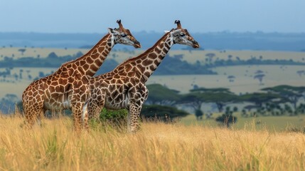 Fototapeta premium Giraffe in Serengeti National Park, Tanzania, Africa