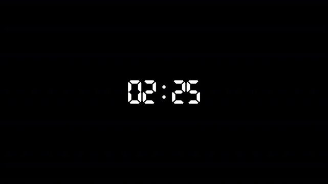 2 minute 30 second countdown timer, 2:30 minutes timer countdown, 2 minutes and 30 second countdown animation on black background.