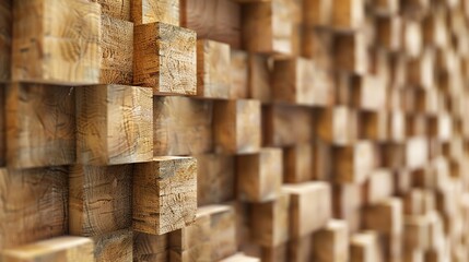 Fototapeta premium a wooden wall made from wood, in the style of synthetic cubism, ferrania p30, thx sound, soft, dream-like quality, exacting precision, naturecore, dau al set 16:9