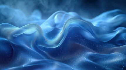 Obraz premium An intricate pattern of blue waves resembling ripples on a fabric, showcasing an abstract fluidic texture 