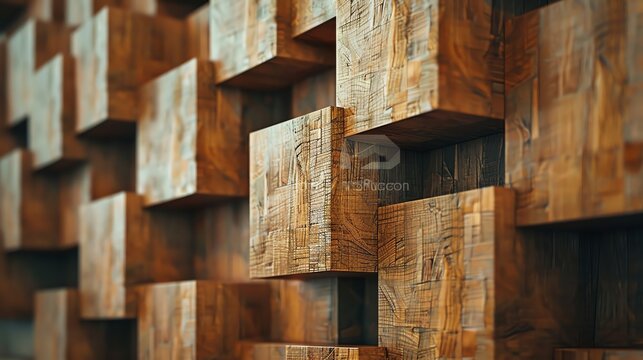 a wooden wall made from wood, in the style of synthetic cubism, ferrania p30, thx sound, soft, dream-like quality, exacting precision, naturecore, dau al set 16:9