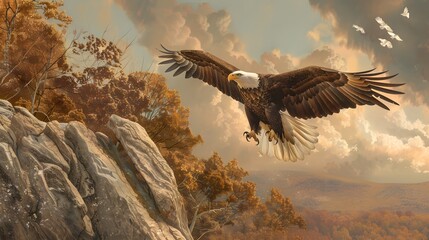 Fototapeta premium Bald eagle front. 