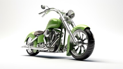 Obraz premium A green motorcycle with a black seat and a black handlebar