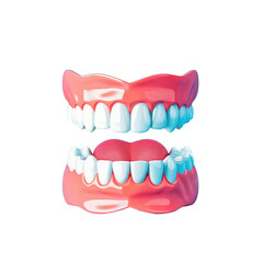 Fototapeta premium AI-Created Dental Clinic Denture Tooth Model on a Transparent Background. 