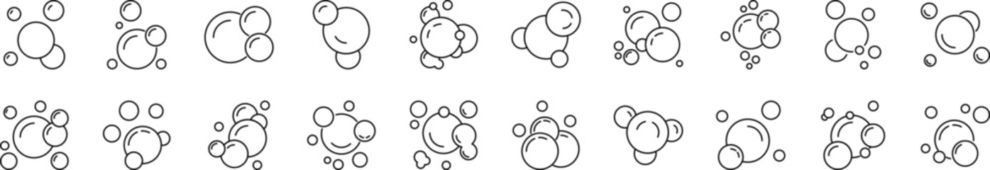 Line Signs of Foam for Advertisement. Suitable for books, stores, shops. Editable stroke in minimalistic outline style. Symbol for design