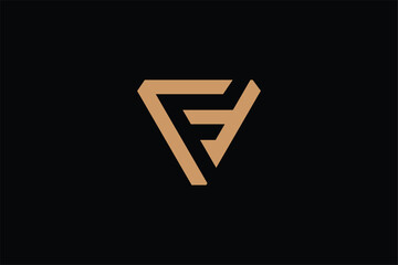 letter CF modern iconic geometric logo, letter CF triangle logo, letter CF negative space logo, letter CF game logo