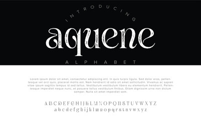 Luxury aquene alphabet letters font for logo