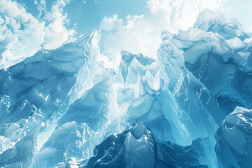 abstract style, a mixture of ice glacier for background