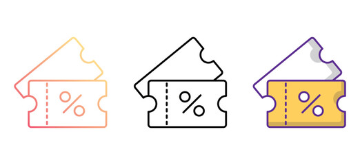 Promo Code icon design with white background stock illustration