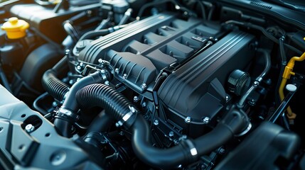 Fototapeta premium Wipe the car engine, poen