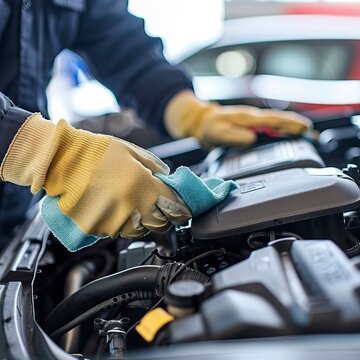 Wipe the car engine, poen