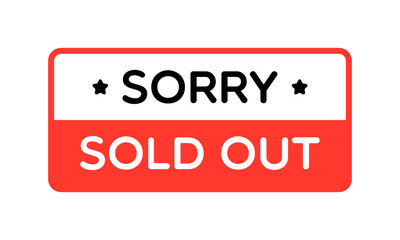 Vector Sorry Sold Out Label