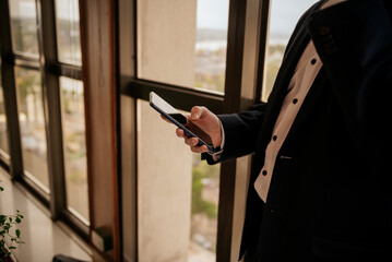 Wedding businessman groom preparations