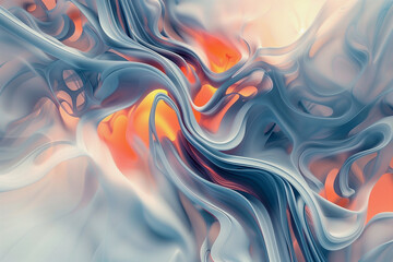 A blue and orange swirl of smoke. The blue and orange swirls are intertwined and seem to be moving in opposite directions. The smoke appears to be coming from a fire