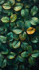 Fototapeta premium some leaves in dark background,generative ai