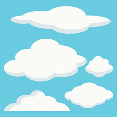 Obraz premium Fluffy clouds vector cartoon illustration