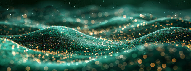 Fototapeta premium soft glittering green sand.generative ai