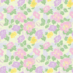 Floral variety color, form natural, seamless fabric pattern.