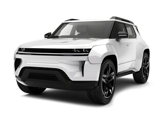 Electric car in concept, EV car isolated	
