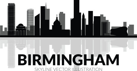 Obraz premium Birmingham vector silhouette skyline vector art