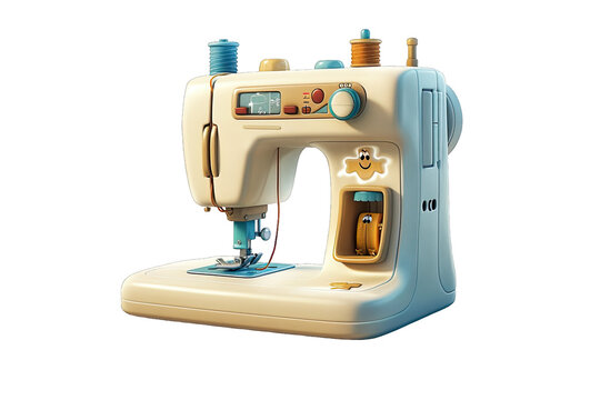 Modern sewing machine with digital display and various accessory compartments, ideal for home and professional use in tailoring and crafting.