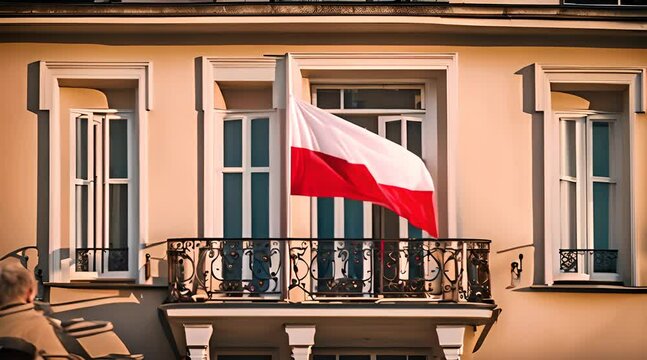 Polska Flaga na balkonie