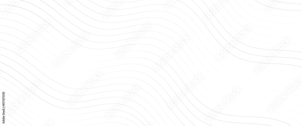 Wall mural vector white minimal seamless wavy lines pattern abstract background.