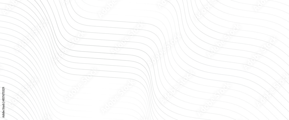 Wall mural vector white minimal seamless wavy lines pattern abstract background.