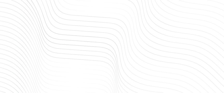Vector white minimal seamless wavy lines pattern abstract background.