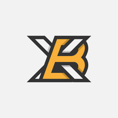 Letter BX or XB Logo, Monogram Logo letter B with X combination, design logo template element, vector illustration