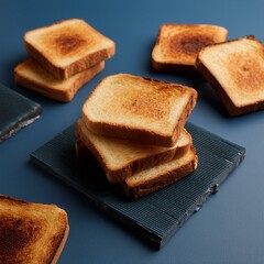 Freshly toasted bread slices