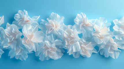 Fototapeta premium An elegant abstract 3D background featuring intricate Japanese origami flowers with delicate petals and subtle shading, creating a sophisticated and graceful look