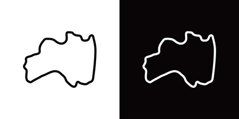 シンプルな日本の福島県のラインアイコン