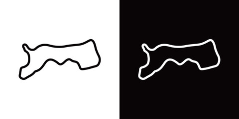 シンプルな日本の鳥取県のラインアイコン