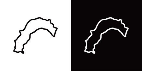 シンプルな日本の高知県のラインアイコン