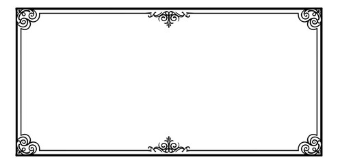 vintage frame calligraphic engraving black and white outline
