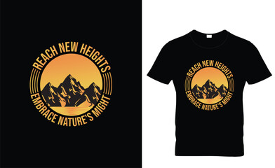 Mountain Naturel typography Retro Vintage T Shirt vector template Design.