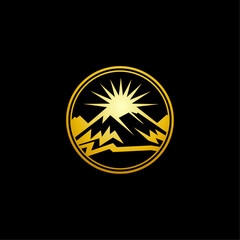 Minimalist Mountain Adventure Logo Icon Vector