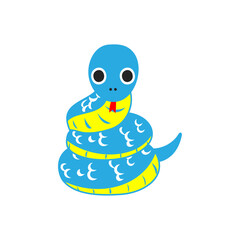 Obraz premium とぐろを巻く蛇。シンプルなベクターイラスト。 Coiled snake. Simple vector illustration.